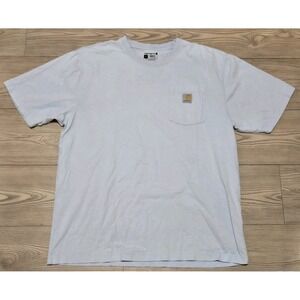 Carhartt Shirt Mens Size Large Loose Fit Baby Blue Distressed Tee